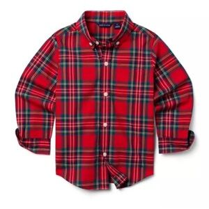 Janie and Jack Tartan Poplin Shirt
